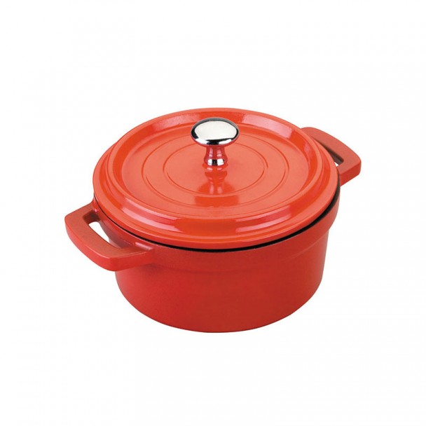 Bandeja Vermelha Mini com Tampa de ferro Fundido