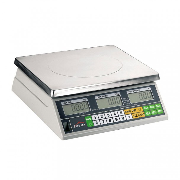 Balança 30 kg Eletrônica de Mesa com Base Inox Quadrada