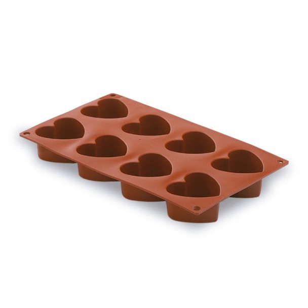 Molde De Coração 8 Cavidades Silicone Pastryflex