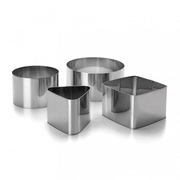 Jogo Anéis Pastelaria 4 Peças Inox