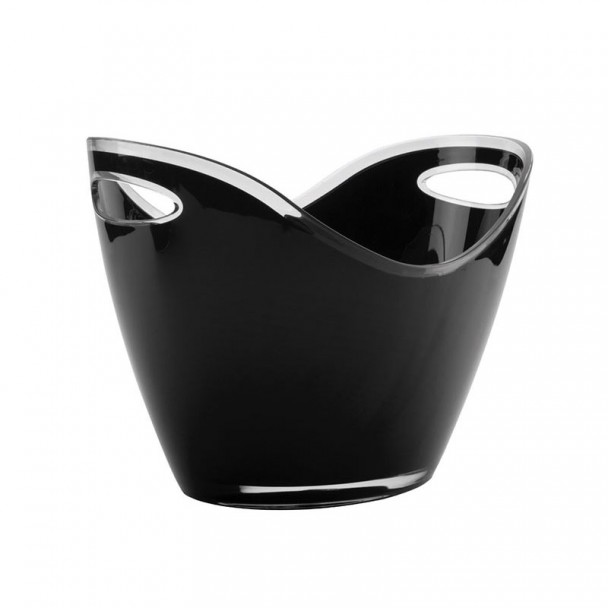 Cubo Enfriabotellas Acrílico Preto Dupla Alça