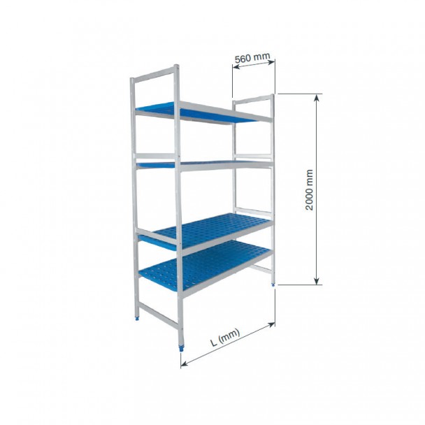 Estante Modular 4 Prateleiras Fundo 560 mm 2000 mm Altura