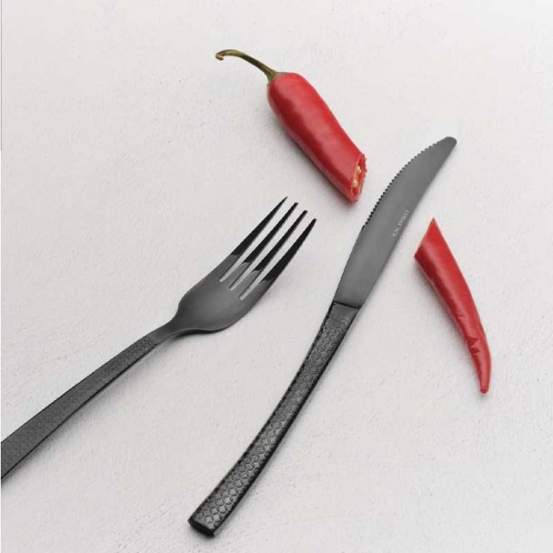 Conjunto Talheres Hidraulic Black Inox - 24 Peças